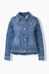 Denim jasje, rugprint, oversized, overhemdkraag