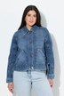 Denim jasje, rugprint, oversized, overhemdkraag