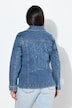 Denim jasje, rugprint, oversized, overhemdkraag
