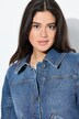 Denim jasje, rugprint, oversized, overhemdkraag