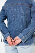 Denim jasje, rugprint, oversized, overhemdkraag