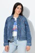 Denim jasje, rugprint, oversized, overhemdkraag