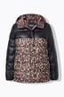Doudoune matelassée HYPRAR, motif léopard/aspect cuir, matière recyclée