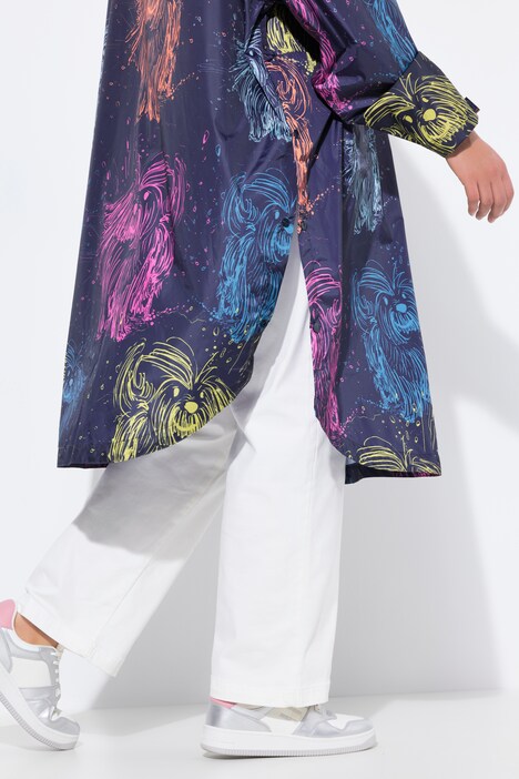Functionele regencape, unisex, print, capuchon