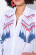 Shirt blouse, A-line, embroidered trims and fringes