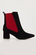 Bottines en cuir suédé, empiècement élastique - largeur H