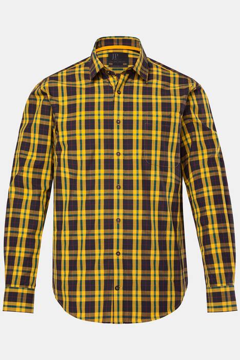 JP1880 ruitenshirt, lange mouwen, kentkraag, Modern-Fit, tot 8XL