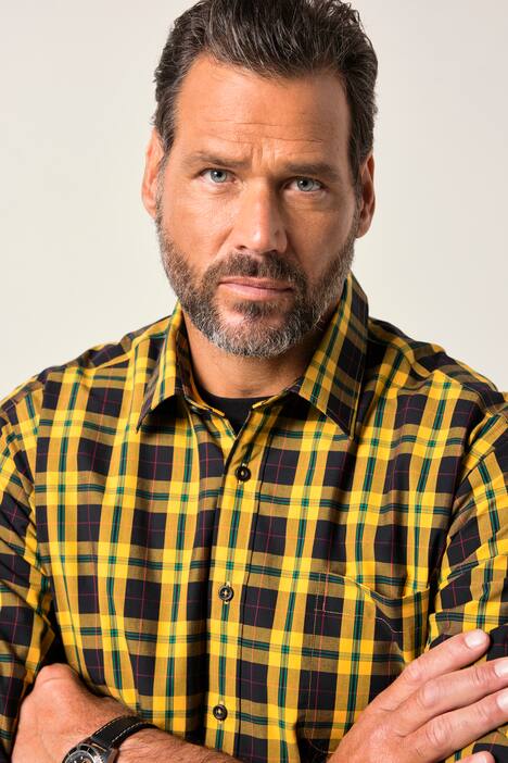 JP1880 ruitenshirt, lange mouwen, kentkraag, Modern-Fit, tot 8XL