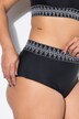 Bikinislip, hoge taille, geborduurde band