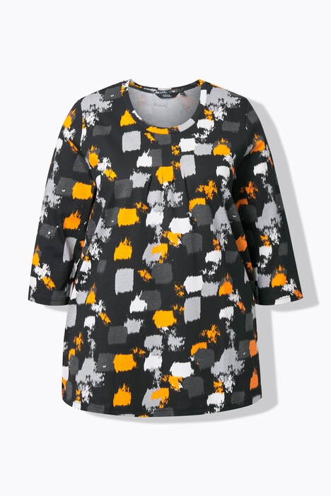 Shirt, grafische print, A-lijn, ronde hals, 3/4-mouw