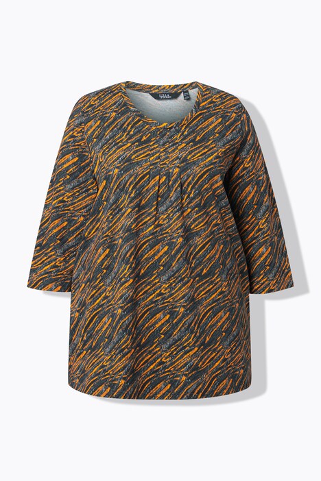 Shirt, grafische print, A-lijn, ronde hals, 3/4-mouw