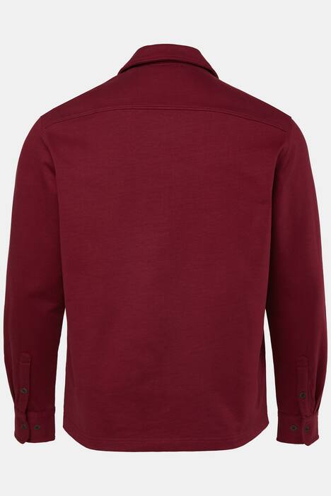 JP1880 sweatoverhemd, lange mouwen, Boxy-Fit, kentkraag, rits, borstprints, tot 8XL