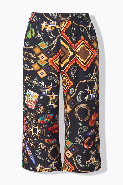 Pantalón, pierna recta y ancha, estampado del Oeste