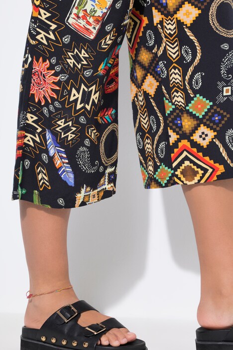 Pantalón, pierna recta y ancha, estampado del Oeste