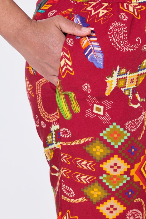 Trousers, wide, straight leg, western pattern