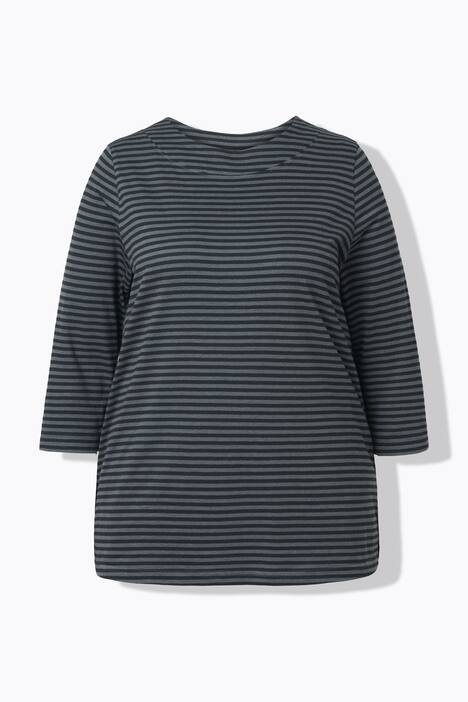 Shirt, strepen, A-lijn, opstaande kraag, 3/4-mouw