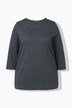 Camisa, rayas horizontales, forma en A, cuello alzado, mangas 3/4