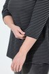 Camisa, rayas horizontales, forma en A, cuello alzado, mangas 3/4