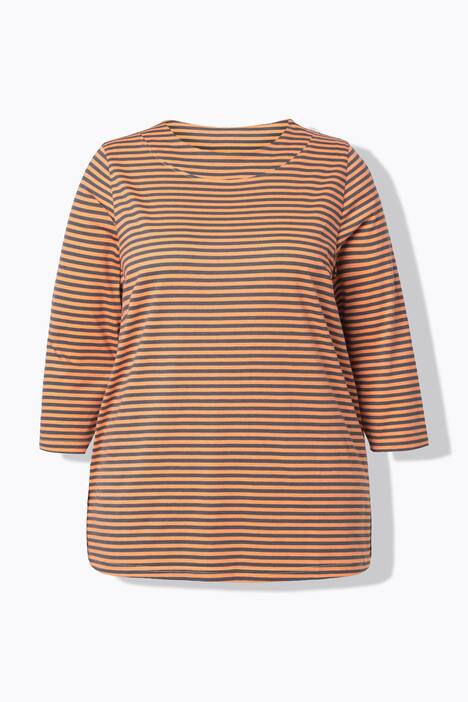 Shirt, strepen, A-lijn, opstaande kraag, 3/4-mouw