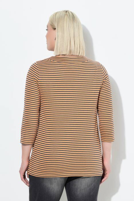 Shirt, strepen, A-lijn, opstaande kraag, 3/4-mouw