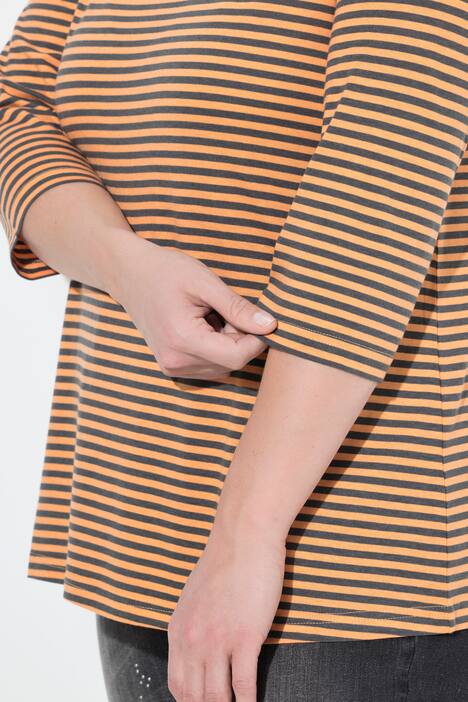 Shirt, strepen, A-lijn, opstaande kraag, 3/4-mouw