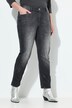 Boyfriend jeans in denim elasticizzato con rivetti
