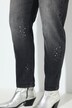 Boyfriend jeans in denim elasticizzato con rivetti