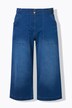 Jupe-culotte en jean Rose. Jambe large longueur mollet. Taille confortable
