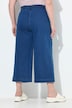 Jupe-culotte en jean Rose. Jambe large longueur mollet. Taille confortable