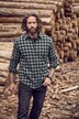 Chemise JP 1880 en flanelle à carreaux, manches longues et col Kent, coupe Modern Fit - jusqu'au 8 