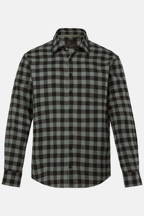 JP1880 geruit flanellen overhemd, lange mouwen, kentkraag, Modern-Fit, tot 8XL