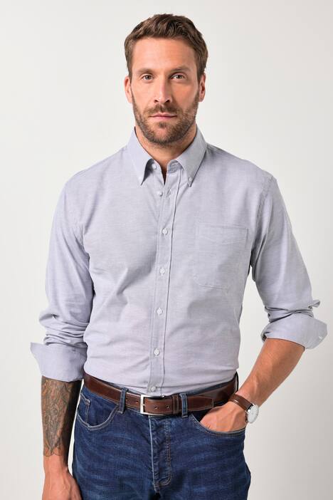 JP1880 Oxford-overhemd FLEXNAMIC®, lange mouwen, buttondown-kraag, Modern-Fit, tot 8XL