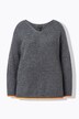 Maglione con orli colorati, scollo a V e maniche lunghe
