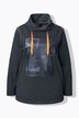 Sweat-shirt New York, col montant et manches longues, molleton teint à froid