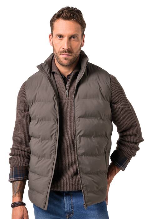Prošívaná vesta JP1880, laserové prošívání, stojáček, kapsy na zip, do 7XL