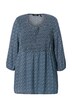 Bluse, A-Linie, Smok-Einsatz, farbiges Minimalmuster