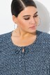 Bluse, A-Linie, Smok-Einsatz, farbiges Minimalmuster