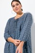 Bluse, A-Linie, Smok-Einsatz, farbiges Minimalmuster