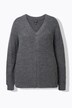 Vest, patentbreisel, V-hals, lange mouw, percentage wol