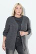 Vest, patentbreisel, V-hals, lange mouw, percentage wol