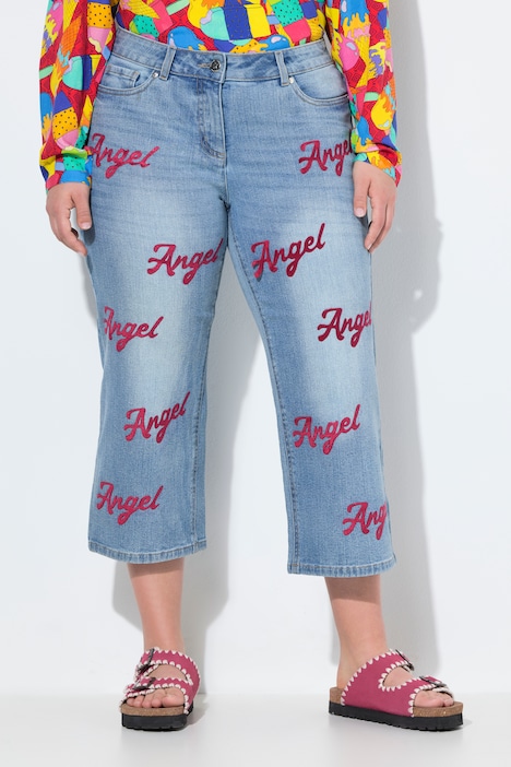 Vaqueros Paula, Straight Fit, estampado de letras