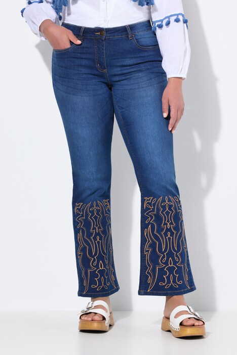 Vaqueros Bootcut Lea, bordados del oeste, 5 bolsillos