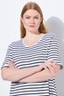 Gestreept shirt, A-lijn, ronde hals, halve mouwen, pima-katoen