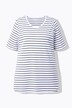 Gestreept shirt, A-lijn, ronde hals, halve mouwen, pima-katoen
