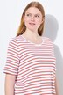 Gestreept shirt, A-lijn, ronde hals, halve mouwen, pima-katoen
