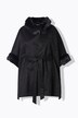 Ponchojakke, oversized, Detaljer i kunstpels