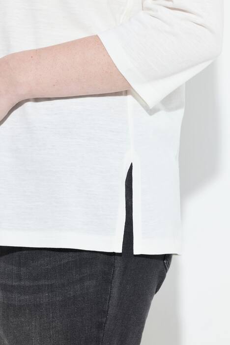 Shirt, tekstprint, A-lijn, V-hals, 3/4-mouw