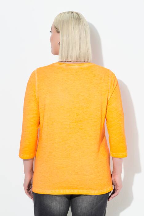 Shirt, tekstprint, A-lijn, V-hals, 3/4-mouw
