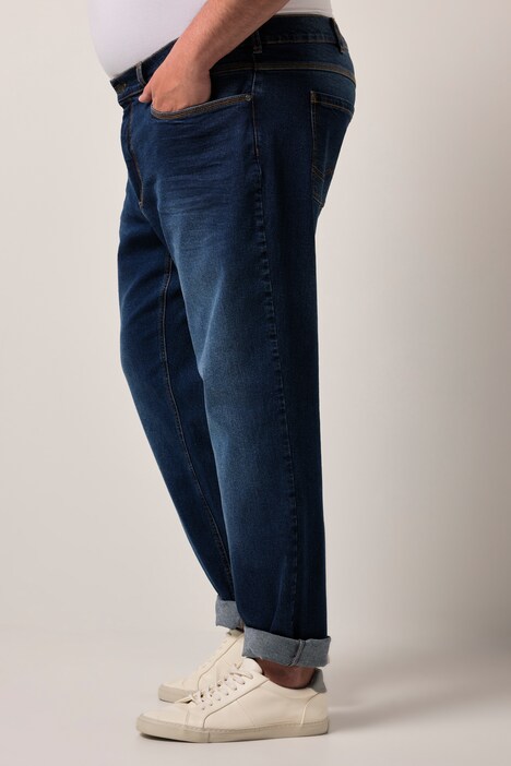 Men+ jeans, denim, avsmalende loose fit, 5-lommers, opptil 72/36