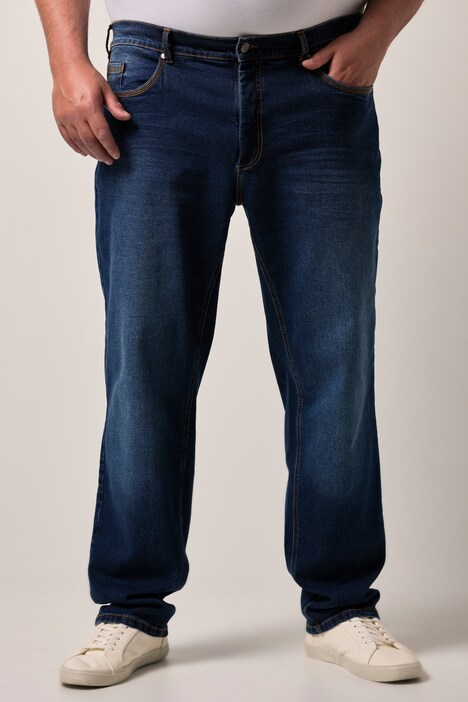Men+ jeans, denim, avsmalende loose fit, 5-lommers, opptil 72/36